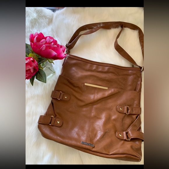 Rampage Gold Studded Side Buckle Tote Purse Handbag - Picture 1 of 11